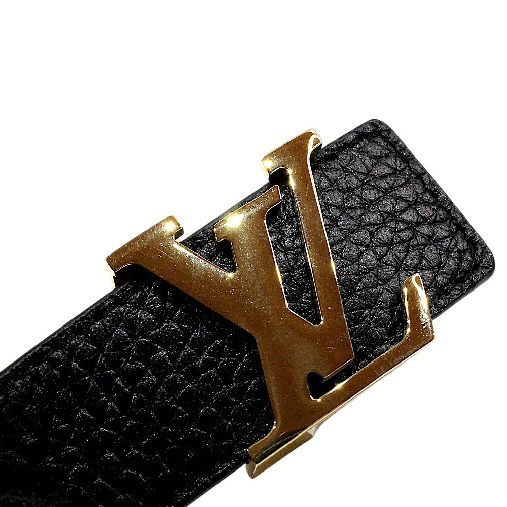LOUIS VUITTON LV es Belt Black Leather Suit Business Accessory